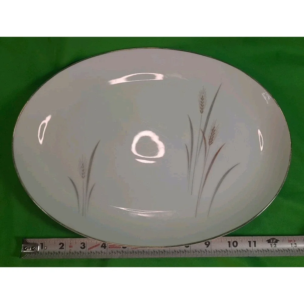Platinum Wheat‎ Fine China Made In Japan Oval Serving Platter 14